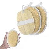 Ouligay 3 Stück Peeling Luffa Schwamm Körper Natürliche Loofah Schwamm Dusche, Peelingschwamm Wiederverwendbar Luffaschwamm, Beige Duschschwamm Natural Luffa Sponge für Bad SPA Küche Camping