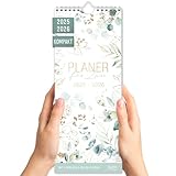 Häfft® Planer für Zwei 2025/2026 kompakt 'Blattgold' Paarplaner mit 3 Spalten, Paarkalender, Wandplaner, Wandkalender für 18 Monate: Juli 25 bis Dez 26 - nachhaltig & klimafreundlich