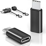 Lightning auf USB C Adapter, 2 Stück 27W Adapter Lightning auf USB C für PD Schnellladung für iPhone 16 15 Serie, Galaxy S24/S23, MacBook Pro/Air, iPad und andere Typ C Geräte (schwarz)