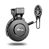 Toptrek Fahrradklingel Elektrische Fahrrad Klingel USB Wiederaufladbar 100db IP65 Wasserdicht Bicycle Bell Bestätigt durch CE und ROHS 4 Stichhaltige Modi Glocke für MTB/Rennrad/BMX (Schwarz)