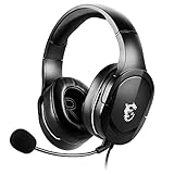 MSI IMMERSE GH20 GAMING HEADSET - Stereo-Kopfhörer, leichtes, anpassbares Design, 40mm Neodym-Treiber, anpassbares Mikrofon, Inline-Steuerung, 3,5mm Klinkenstecker & Y-Adapter - kabelgebunden, Schwarz