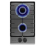 Cecotec Butan- und Erdgas-Kochfeld 2 Flammen Bolero Squad G 2200F Inox. 5250W, Edelstahl, Vollgusseisenroste, WOK-Brenner mit Dreifachkrone, Elektrische Zündung, Sicherheitssystem