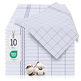 BARBONS Geschirrtücher 10er Set - Baumwolle 50x70 cm - Oeko-TEX Zertifiziert - Trockentücher Küchenhandtücher Küchentücher Geschirrhandtücher Waschbar bis 60°C Blau
