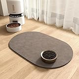 Napfunterlage Hunde und Katze, Futterunterlage Katzen rutschfest Unterlage Katzennapf, Super Saugfähige Schnelltrocknend Hundenapf Unterlage Futtermatten für Haustier (Braun, 30 x 50 cm)