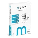 A4-Papier, 80 g, Packung mit 250 Blatt, Multifunktionspapier für Inkjet- und Laserdrucker, A4-Blätter, 210 x 297 mm, ideal für Büro und Zuhause · m-office (250 Blatt)