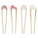 4 Stück Haarnadeln Metall U-förmige Haarnadel French Pin Französische Haarspange Französische Haarnadel Hair Pins French Clip für Alle Haartypen Frauen Mädchen Brötchen French Twist
