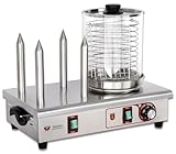 Beeketal 'BHG07' XL Profi Gastro Hot Dog Maker mit 4 Heizspießen und 170 mm Korbdurchmesser, Edelstahl Hot Dog Maschine zum erhitzen von Würsten und aufwärmen von Hot Dog Brötchen