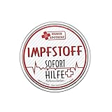 Pfefferminzbonbons in einer Dose -Impfstoff, sofort Hilfe- Humor Apotheke
