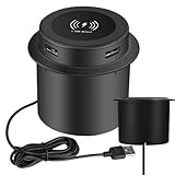 Bexdug Kabelloses Schreibtisch-Ladegerät, USB-Desktop-Ladegerät, integriertes kabelloses Ladegerät, multifunktionales Smartphone-Zubehör für Desktop, Nachttisch, Wohnzimmer