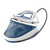 Tefal GV9710 Pro Express Ultimate Dampfbügelstation, 7,6 Bar Dampfdruck, konstante Dampfabgabe: 155 g/Min., Dampfstoß: 580 g/Min., ohne Einstellungen, vertikale Dampffunktion, Weiß/Blau