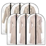 Kleidersack,6 Stück Kleidersäcke 60 * 120cm mit Reißverschluss,Transparent Anzug Aufbewahrung,für Anzüge Kleider Mäntel Sakkos Hemden Abendkleider Anzugsack Kleiderhülle
