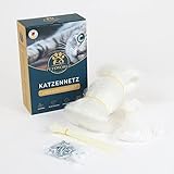 PETSWORLD EST 2021 Katzenschutznetz 8 x 3 Meter für den Balkon inkl. Kabelbinder und Befestigungsmaterial | Katzennetz wetterbeständig mit geknoteten Maschen
