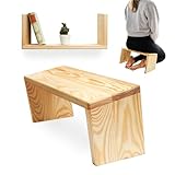 Meditationsbank, Gebetsstuhl, Wandregal aus Holz, Multifunktional, Wandregal, Naturholz