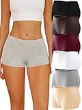 ALL OF SHE Boxershorts Damen Unterhosen Damen Baumwolle Unterwäsche Frauen 6er Set Reine Farbe Panties Bequem Hotpants Einfach Dehnbar Hipster Mehrpack M