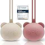 CAJA Schnullerbox 2er Set Schnulleraufbewahrung Silikon BPA frei hygienische Aufbewahrung für Babys und Kleinkinder Panda Design hochwertiges Baby Zubehör Geschenk zur Geburt und Baby Erstausstattung