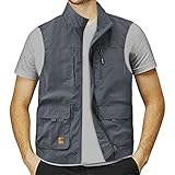 Cargo-Weste für Herren – Angelwesten für Herren, Sommer, ärmellos, leichte Jacke, Fotografie, Angelweste, schnell trocknend, Safari-Weste, leichte, atmungsaktive Weste, Funktionsweste mit mehreren