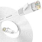Nixsto Ethernet Kabel 5m, Cat 6 lan kabel 5meter High Speed Netzwerkkabel, Flach Ethernet-Kabel mit Rj45-Anschluss für Router Modem, Aufwärtskompatibel mit Patchkabel Cat 7/Cat 8-Weiß