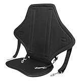 Kajak-Sitz-Ersatz, Paddelboard-Sitz mit Rückenstütze, 62 cm, gepolsterter, verstellbarer Sitz, abnehmbare Aufbewahrungstasche, ideal für Camping, Veranstaltungen im Freien, Schwarz