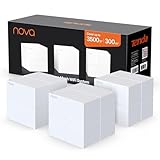 Tenda Nova MW6 Mesh WLAN System - AC1200 Dual Band Mesh Set - empfohlen für Häuser mit 3-4 Schlafzimmern - 6xGigabit Port - Ersetzt Router und Repeater- APP Steuerung - WPA2-3er Pack
