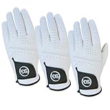 3 Stück Cabretta Leder Herren Golfhandschuhe - Hoher Grip, weicher Griff & Bequem für alle Wetterbedingungen - Links- & Rechtshänder Golfer - für Anfänger & Profis Hawk (XXL, Links)