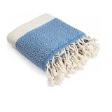 HolyDays® Strandtuch XXL 100x180cm aus 100% Baumwolle Oeko-TEX® | Hamamtuch | Badetuch | Saunatuch | Peshtemal | Fouta | Picknickdecke | groß | saugstark | extra leicht | Damen | Herren (Dunkelblau)