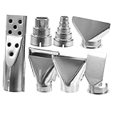 DIKACA 7 Stück Teiliges Heißluftdüsen Edelstahl Verschiedene Formen Wie Rund Flach und Schräg Hitzebeständig und Robust Kompatibel mit Lötkolben und Heißluftstation Einfache Montage