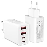 40W USB C Adapter, 2 Pack 4 Ports USB C ladegerät für Phone 15 14 Plus Pro Max 13 12 11 SE, Pad，PD 3.0 Phone schnellladegerät, iPhone Power Adapter USB stecker USB Netzteil(Ohne Ladekabel)
