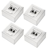 deleyCON 4x CAT6 Universal Netzwerkdose - 2x RJ45 Port - Geschirmt - Aufputz oder Unterputz - 1 Gigabit Ethernet Netzwerk - EIA/TIA 568A&B - Weiß