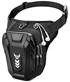 Rolgno Beintasche Motorrad, Bauchtasche Gürteltasche Herren Damen, [Erweiterter Stauraum] Oberschenkeltasche, Reflektierende Streifen & Verstellbarer Beinriemen Rucksäcke Taschen für Radfahren Wandern