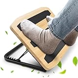 Yiomxhi Fußstütze Schreibtisch, 7 Verstellbaren Höhen Fußbank Rutschfest Ergonomische Fußablage aus Holz, Home Büro Zubehör Fußhocker Fussstütze Beinablage Footrest