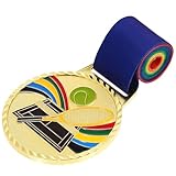 YARNOW Medaille für Tenniswettkämpfe Metall Medaille mit Tennisschläger Design und Haken zum Aufhängen Kompakte Größe für Spieler Belohnung