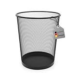 BigDean Papierkorb Mülleimer schwarz 20L Draht - Mülleimer Büro trash can- robuster Papiereimer für Zuhause & Büro