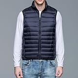 Daunenweste für Herren – leichte Weste, Jacke mit durchgehendem Reißverschluss – Winterkleidung zum Laufen, Radfahren, Wandern, Reisen
