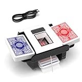 Kartenmischmaschine, Automatischer Kartenmischer für 1–2 Decks, Elektrische Mischmaschine Karten mit 2000mAh Wiederaufladbarer, Geräuscharm kartenmischgerät für UNO Skip Bo Kartenspiel Poker Phase10