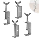 EXLECO 4er C Klemme Edelstahl C Zwingen 0-80mm Schraubklemme Einstellbar Kieferöffnungen Trägerklemme Fixierzange Tischklemme Trägerklammer Befestigungs Klemme für Schweißen Tischlerei Holzarbeiten