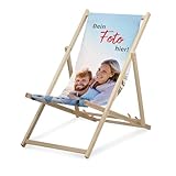 druck.de Liegestuhl - Jetzt Personalisieren - klappbar - aus Buchenholz - bis 95kg belastbar - 3fach verstellbare Lehne - Strandliege