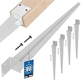 KOTARBAU® 4er Set Pfostenträger zum Einschlagen L 60 x 500 mm Idealer Träger für Konstruktionen Verzinkt