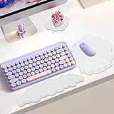 JNEYVIC Handballenauflage Tastatur Wolke 3-In-1 Handgelenkauflage Handauflage Maus Weiß Ergonomisch Handgelenkstütze Mauspad Armauflage Wrist Rest für PC Gaming Computer Schreibtisch Büro Zuhause