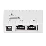BAFOVY POE Splitter Power Over Ethernet Injector Adapter, ABS Langlebiges Fast Ethernet 10/100 Mbit/s für Netzwerkgeräte (White)