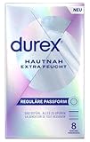 Durex Hautnah Extra Feucht Kondome – Ultra dünn, mit anatomischer Easy-On-Form & mit viel Silikongleitgel befeuchtet – 8er Pack (1 x 8 Stück)