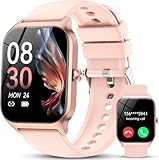 CASCHO Smartwatch Damen Herren, 1.85' HD Smart Watch, 115+ Modi, Fitness Tracker mit Bluetooth Telefonie, IP68 Wasserdicht Schrittzähler Uhr mit bis zu 30 Tage Standby für iOS und Android,Hellrosa
