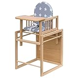 Best for Kids Kombihochstuhl Victoria Bärchen | Leicht umbaubarer Kinderstuhl mit Tisch | Hochstuhl aus Holz mit Bärchen Design | Ideal als Esstischstuhl | Portabel & schnell montierbar