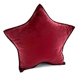 heimtexland Dekokissen Weihnachten Formkissen Stern Kuschelkissen Samt 40 cm Deko Weihnachtskissen Zierkissen Geschenk-Idee Weihnachtsdeko Kissen Typ924 Bordeaux rot