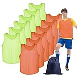 TopTie 12er-Pack Pinnies Scrimmage-Westen für Mannschaftssportarten, Übungstrikots für Kinder und Erwachsene, atmungsaktive Mesh-Pennies für Basketball, Fußball