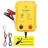 FenceMate 12V Weidezaungerät 1J für 4 bis 20 km, Spitzenspannung 10kV für Geflügel, Hobbytiere, Steuergerät zum Schutz von Gärten und Grundstücken