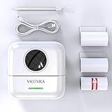 VKUSRA Mini Drucker für Smartphone, Pocket Thermodrucker Mobiler Drucker Handy Sticker Drucker für Studiennotizen, Tagesplan, Memo, Notizen, Label Bluetooth Drucker Kompatibel mit Android iOS