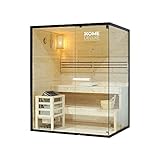 Home Deluxe - Traditionelle Sauna - Shadow L - 150 x 120 x 190 cm - für 3 Personen - hochwertiges Fichtenholz, inkl. Saunaofen, Saunazubehör I Dampfsauna Aufgusssauna Finnische Sauna Bio Sauna