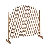 Relaxdays Rankgitter Holz, ausziehbar bis 200cm, Rankhilfe Kletterpflanzen, freistehend, Garten, Balkon, Terrasse, natur, 98 x 200 x 30 cm, Geflammt