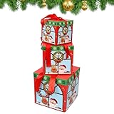 Ocastuted Stapelboxen für Weihnachten, klassische festliche Aufbewahrung, Weihnachtsdekoration, Nistkästen, für Spielzeug, Schmuck, Kosmetik, Bücher, Wohnzimmer, Schlafzimmer, Esszimmer, Hof, Balkon
