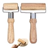 AIMEKE 2 Stücke Nudelholz Holz Teigroller Kleine und Mittlere Teigrolle Buchenholz Teigausroller T-förmige Rollstab für Kuchen Pizza Backen Fondant Cookie